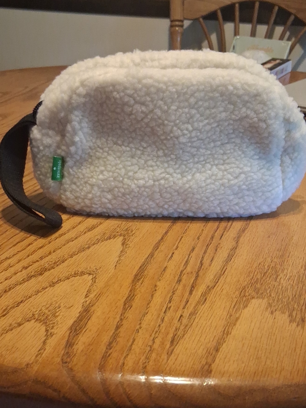 Kate Spade white/cream Sherpa-Style Wrist Bag